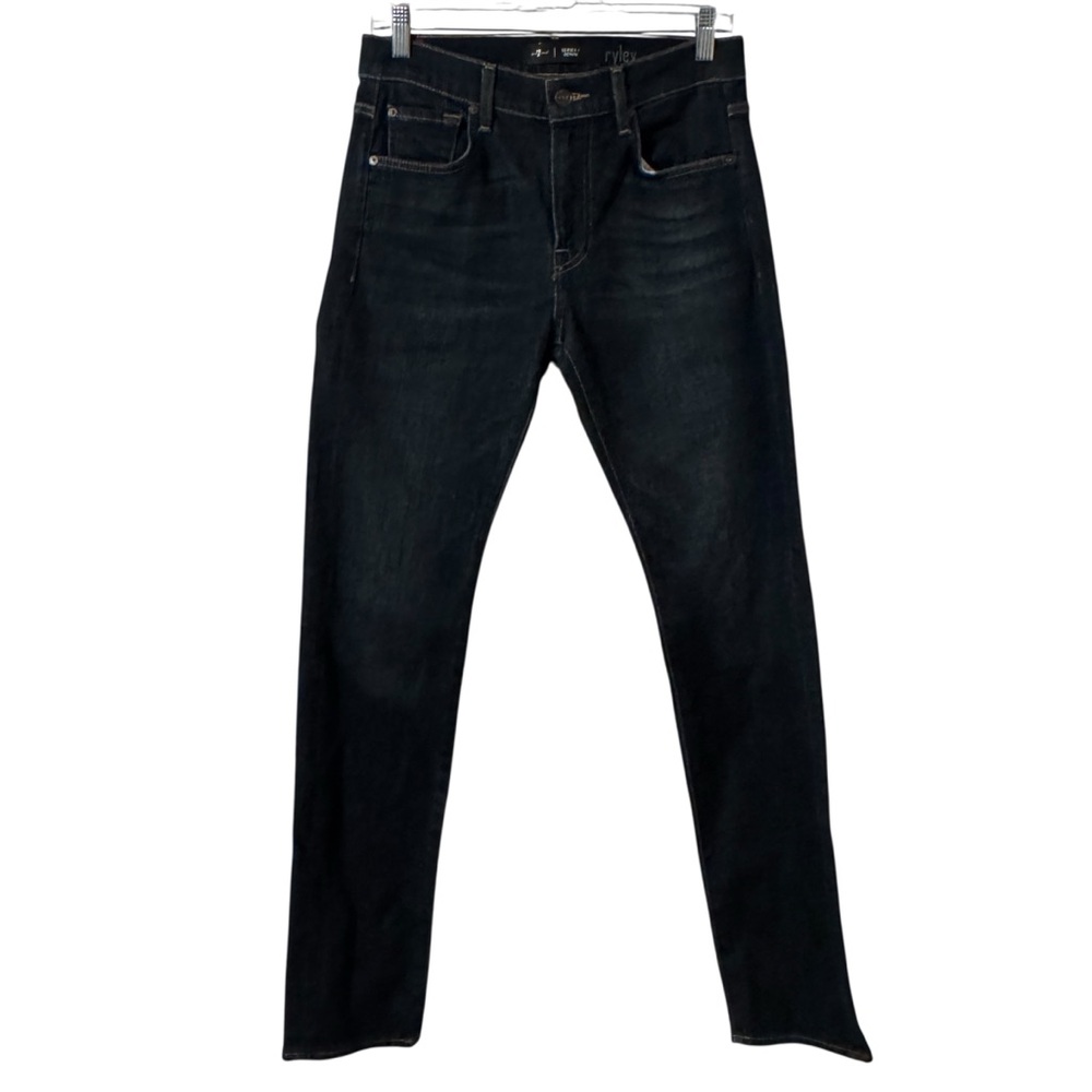 7 For All Mankind Ryley Skinny Jeans Dark Wash Denim Mens 29 Stretchy Comfy
